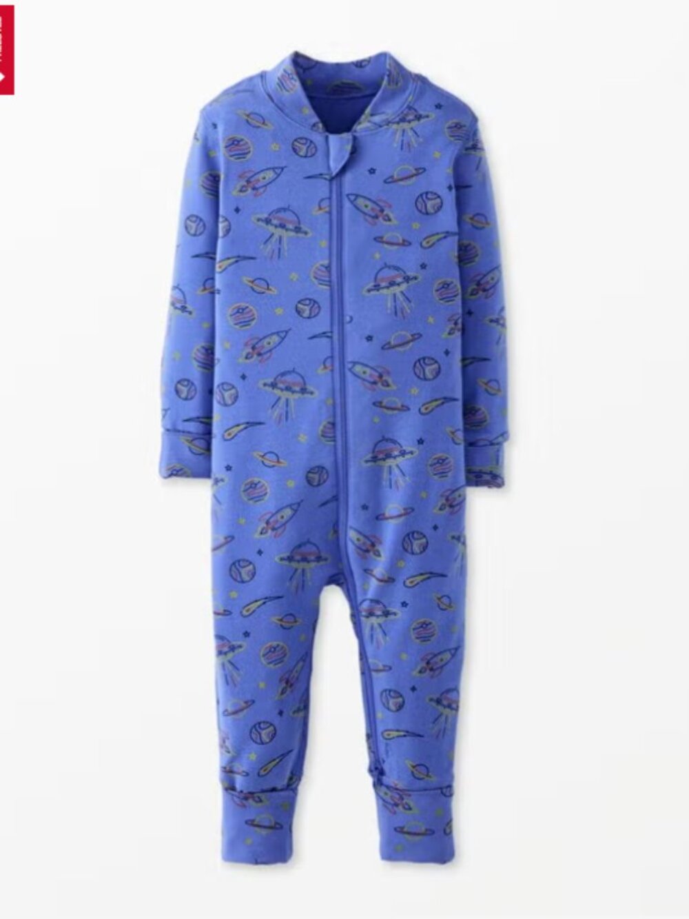 NWOT Hanna Andersson Tencel Sleeper Cosmic Trek Doodle French Blue 12-18 Months